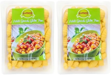 Sanniti Italian Gluten Free Potato Gnocchi, 17.5 oz (500 g) | Authentic Italian Dumplings | Made in Italy | Tender Potato Pasta | Quick & Easy Meal [Pack of 2]