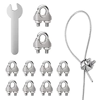 10 Morsetti Duplex In Acciaio Inox 304 Per Fune Metallica Da 4mm - Foto 7