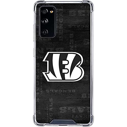 Skinit Clear Phone Case Compatible with Galaxy S20 FE - Officially Licensed NFL Cincinnati Bengals Black & White Design