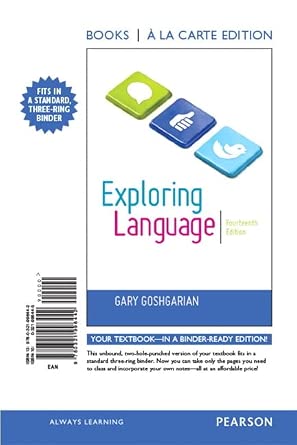 Amazon.com: Exploring Language: 9780321996442: Goshgarian, Gary: ספרים
