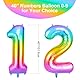 OFFCUP Zahlen Luftballon Jelly, Folienballon Zahl 12, 40 Zoll Helium Ballons Geburtstagsdeko Mädchen Junge Kindergeburtstag Party Deko Ballon Zahl Deko zum Geburtstag Silvester Neujahr