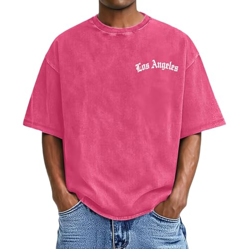 T-shirt coupe décontractée homme imprimé graphique délavé doux