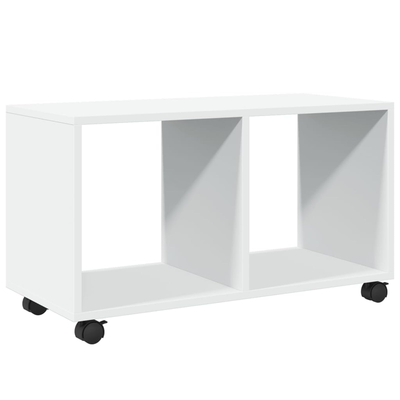Gecheer Mobiletto con Ruote, mobiletto Bianco 72x33x42,5 cm in truciolato, mobiletto Multifunzionale con Freno per Ufficio, Soggiorno, Cucina e Camera da Letto