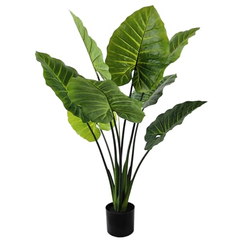 Alonfale 43in Artificial Birds of Paradise Plant - 8 Realistic Leaves, Non-Toxic Faux Indoor Plant for Home Office Decor Pet-Safe, Bendable Stems (43in-1pack)