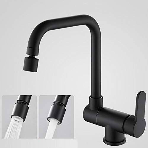 Mitigeur évier devant fenêtre : robinet cuisine rabattable noir - 5