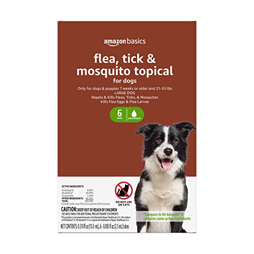 image for Amazon Basics Flea, Tick & Mosquito Topical Treatment for Large Dogs (