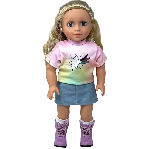 Muñeca de 18 pulgadas con cabello suave y accesorios miniatura 1