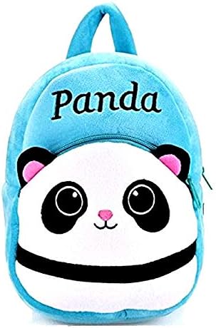 Black Hill Cute Kids Backpack Toddler Bag Plush Animal Cartoon Mini Travel Bag for Baby Girl Boy 1-7 Years (Blue-Panda)