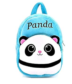 Blue Tree Cute Kids Backpack Toddler Bag Plush Animal Cartoon Mini Travel Bag for Baby Girl Boy 1-6 Years (Blue-Panda)