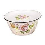 Cabilock Emailliertes Küchenbecken Aus Altmodischem Material Mit Anti Rutsch Boden 20cm Multifunktionsschüssel Für Teig Obst Und Gemüse Im Haushalt