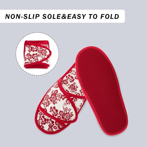 Image of EUXTERPA Women Travel Slippers, Adjustable Ladies Slipper, Lightweight Easy Carry Foldable Travel Slippers with Storage Bag