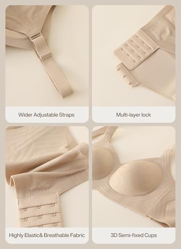 Image of Xcutting Women Wirefree Bras for Women Full Coverage No Underwire Everyday Bras Comfortable Wireless Padded Bras