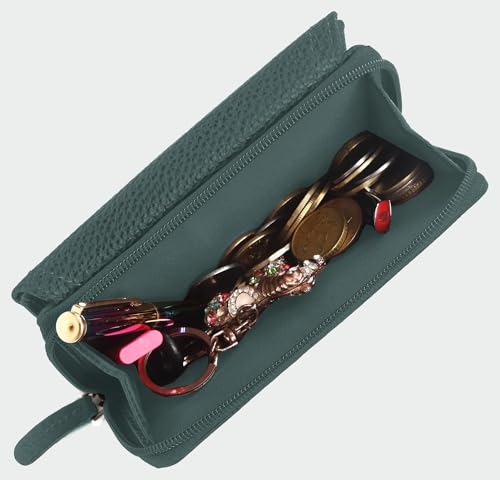 Image of WildHorn Genuine Leather Ladies Wallet - Elegant Women's Clutch Purse with 10 Card Slots, Perfect for Daily Use (Green)