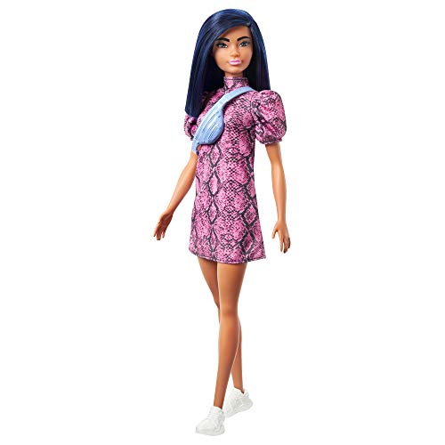 Barbie GXY99 - Fashionista Puppe im Schlangenmuster Kleid, Spielzeug für Kinder von 3 bis 8 Jahren – Bild 7