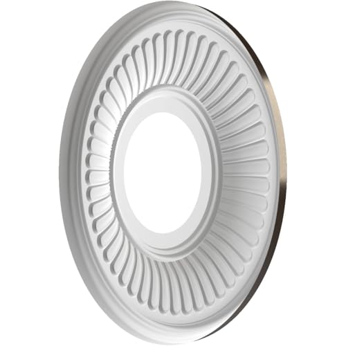 Image of Ekena Millwork CMP10BEERU Berkshire Thermoformed PVC Ceiling Medallion (Fits Canopies up to 4 1 /2 inch), 10 inchOD x 3 1 /2 inchID x 3 /4 inchP, Universal Metallic Rustic Mist