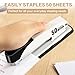Deli Stapler Heavy Duty, Full Strip Staplers for Desk with 2000 Staples and Staple Remover, 50 Sheet Capacity, No Jam, Non-Slip Office Stapler with Staples for Office, Classroom, White