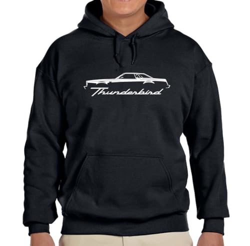 Maddmax Car Art 1977 1978 1979 Ford Thunderbird Classic Outline Design Hoodie Fleece Sweatshirt