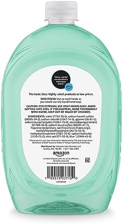 Amazon Basics Liquid Hand Soap Refill, Mango and Coconut Water Scent, Triclosan-Free, Dermatologist Tested, pH Balanced, Paraben-Free, 50 Fl Oz (Pack of 1) (Previously Solimo) - 1