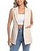 IDEALSANXUN Womens Vests Fashion Casual Sleeveless Blazer Dressy Long Vest Tops Business Casual Outfits Work Clothes 2025, Beige, L