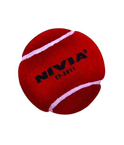 Nivia Red Cricket Tennis Ball Extra Heavy Weight 145Grams +/ - 5 Grams(Pack Of 6 Balls)