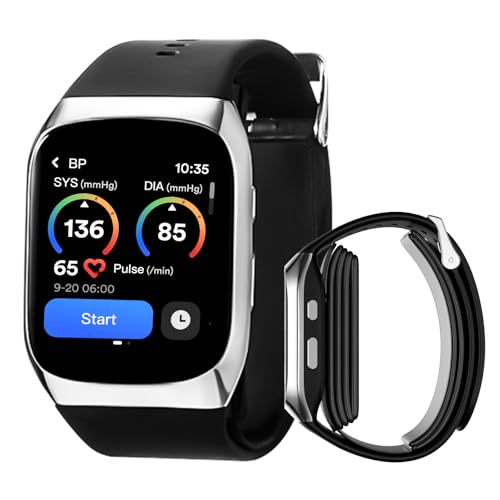 Smart Watch Blood Pressure with Dual Patented Cuff Wrist BP Monitor Sleep Monitor Sports Tracking App for Android and iOS Blood Pressure Watch Supports Data Sharing