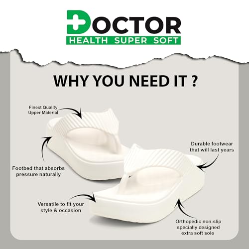 Image of DOCTOR HEALTH SUPER SOFT Women Soft EVA Flip Flops | Lightweight Cushioned Slippers | Anti-Slip Casual Sandals for Indoor Outdoor Everyday Wear