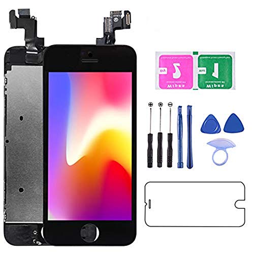 D-FLIFE for iPhone 5S/SE Screen Replacement-Black, with Home Button, Front Camera, Earspeaker Full Assembly LCD Display Digitizer Touch Screen Repair Kits for A1533, A1453?Black?