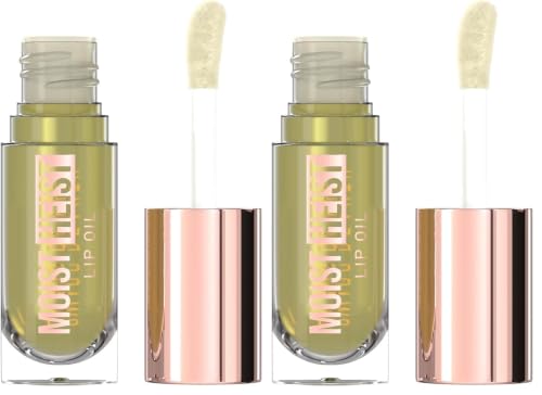 Image of Swiss Beauty Moist Heist Lip Oil | Colour-Changing | With Vitamin E & Mint Oil | Nourish & Protect | Shade- 2: Cucumber Trap, 4.8g (Pack of 2)