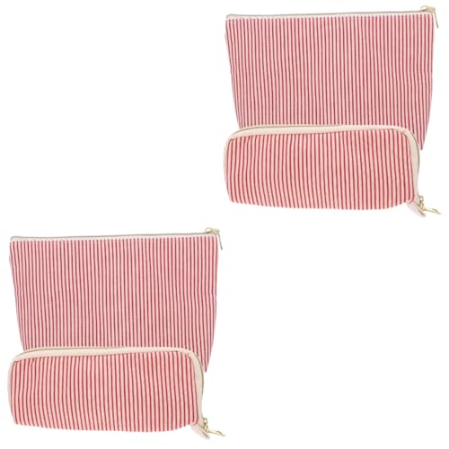 Sac cosmétique rayé pour voyager : lot 4 trousses de toilette portables Healeved filles
