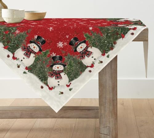 Artoid Mode Rot Schneemann Bäume Weihnachten Tischdecke, Saisonnal...