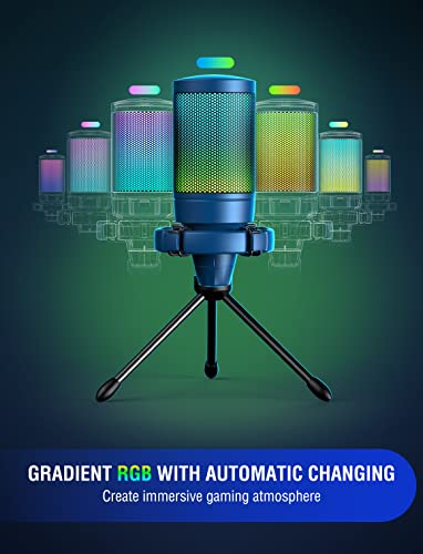 FIFINE Gaming Streaming USB PC Microphone for Mac OS/Windows, AmpliGame Condenser Cardioid Mic with RGB for Video Vocal Recording Twitch Discord,... - Image 4