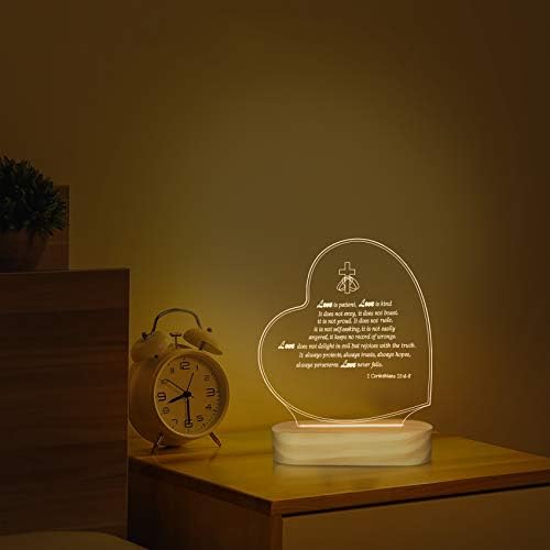 I Love You 3D Illusion Lamp LED Night Light for Girl Wife Holiday Romantic Meaningful Gift,Warm White Colors Decor Lighting