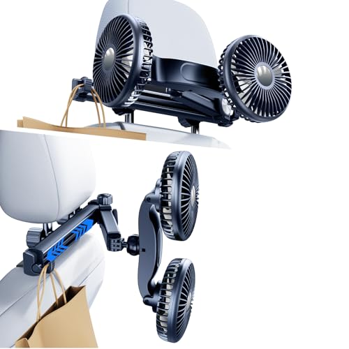 PANPHEN 車用360度回転デュアルファン扇風機