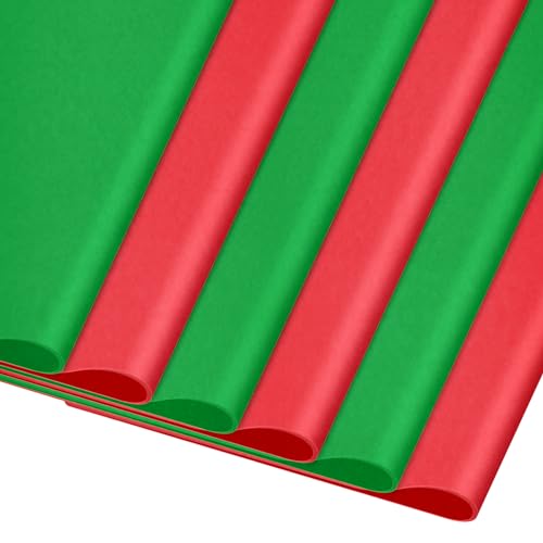 AORZIT Red & Green Tissue 80 Sheets Christmas Wrapping Paper 14x20 Inch Xmas Colored Tissue for Gift Bag Wrapping DIY Crafts Filler Birthday Party Decor
