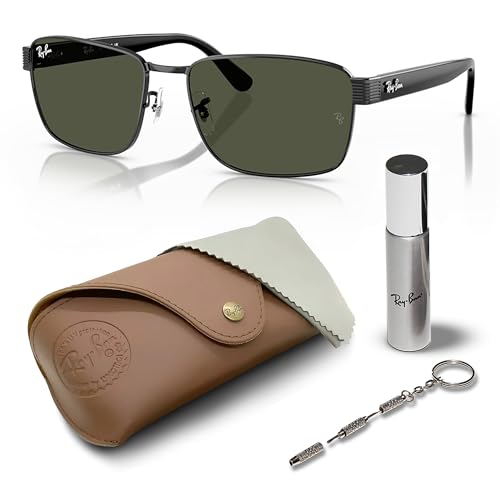 Ray-Ban RB3750 Square Shaped Sunglasses for Men & Women with Official RAYBAN Eyewear Kit