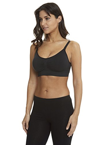 Image of HOFISH 3PACK Full Bust Seamless Nursing Maternity Bras Bralette S-XXL with Extra Bra Extenders & Clips