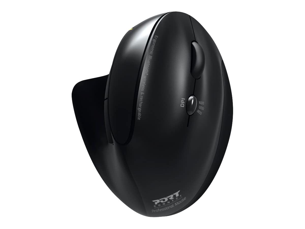 Ergonomiczna bezprzewodowa mysz Bluetooth do ładowania, czarna