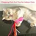 ZeyZoo Cat Toys Catnip, 5PCS Floppy Fish Cat Toy Filled Soft Plush, Pink Flopping Fish Chew Kitten Toys, Catnip Wand Toy Attachment with Ribbons, Interactive Cat Toys for Indoor Cats Kitten Play Chew