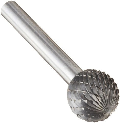 Image of Drill America SD-6 Carbide Burr /Rotary File Ball-End Double Cut for Die Grinder 5 /8 inch Dia. x 9 /16 inch Cut Length with 1 /4 inch Shank and 2-5 /16 inch Overall Length, DUL Series