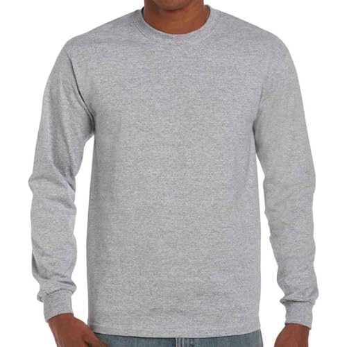 T-Shirt Ultra Cotton Gildan gris grande taille 3XL pour adulte
