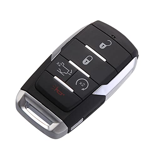 Coque de clé de voiture à 5 boutons boîtier noir pour Ram 1500 2019-2021