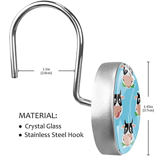 Crochets rideau de douche en acier inoxydable avec decors vaches durables - 4