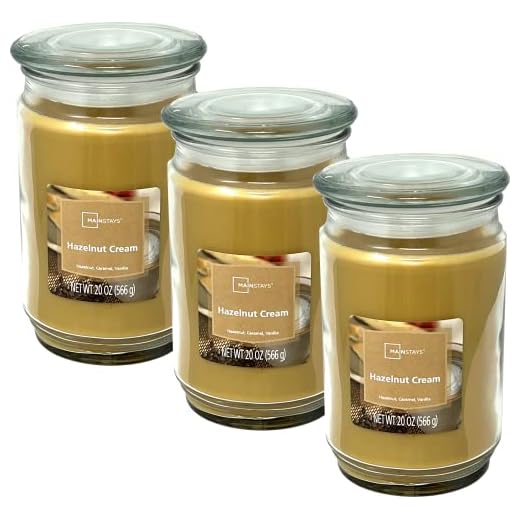 Mainstays 20oz Hazelnut Cream Scented Candles, 3-Pack