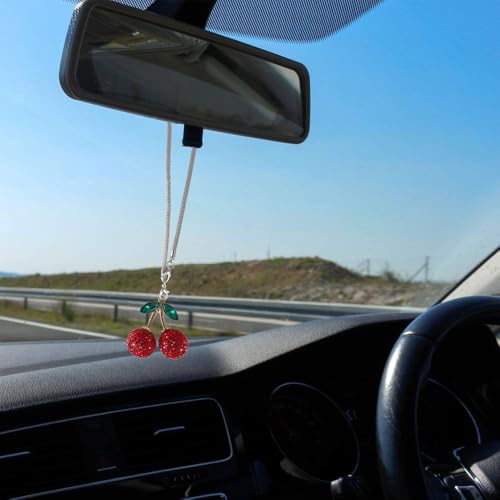 Rétroviseur pendentif fruit strass pour personnaliser un interieur terne