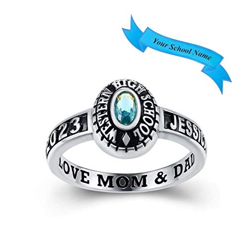 Customized Sterling Silver – Black Band Collection – Fully Personalized (Platinum, 7)