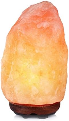 Pink Himalayan Salt Lamp - Handcrafted Crystal Table and Night Light - Genuine Neem Wood Base, Dimmer Switch - 6-8 Pounds, 8" x 5" - ETL Certified - by Mason Mills