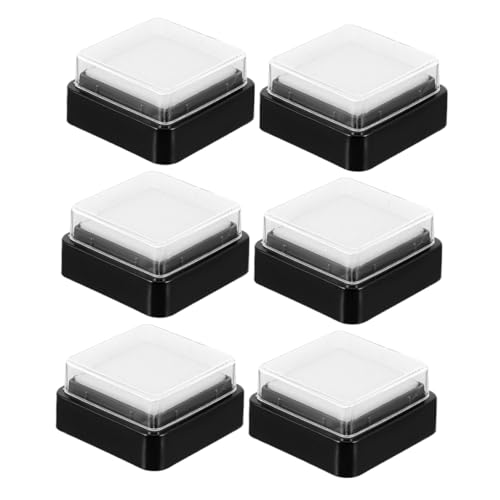 Housoutil DIY Craft Ink Pad Set 6 Pack Blank Mini Ink Pads for Fingerprint Stamping Office DIY Projects