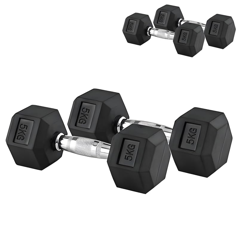 Gym Care Dumbbells Set for Home Gym 5 kg Cast Iron Handle 1 pair Dumbbells set fo Fitness Gym set Home Workout I Anti Skid Hexagon Shape Rubber Dumbbell (5 kg x 2)-10 kg set (B0CT8X8C21) Amazon Price History, Amazon Price Tracker