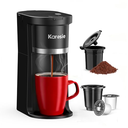 Karosie Single Serve Coffee Maker for K-Cups & Grounds