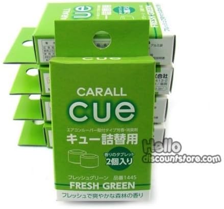 Carall Cue Refill Car Air Freshener Lot of 5 Pack : Fresh Green by CUE